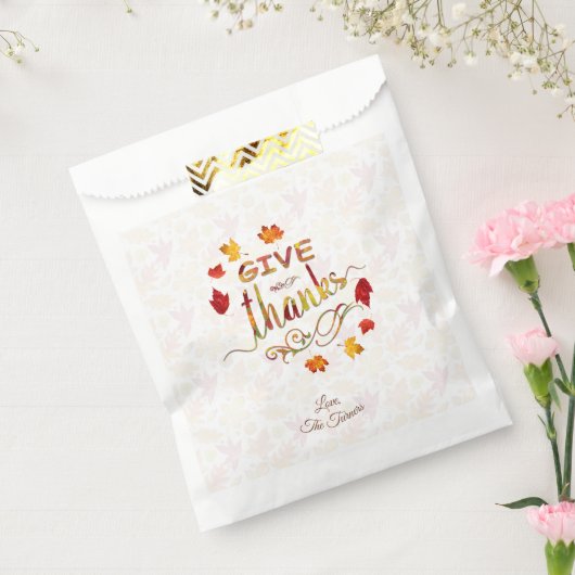 Dankeschön Herbstlaub Erntedank Monogram Geschenktütchen (Versiegelt)