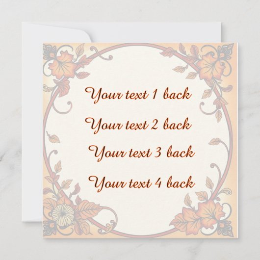 Dankeschön/Herbstrahmen Begrüßung/Einladung Einladung (Rückseite)