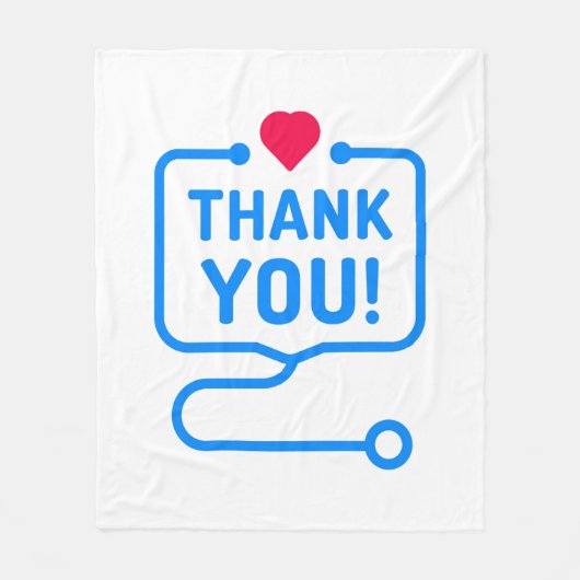 Dankeschön| Herz - Stethoskop Fleecedecke (Vorderseite)