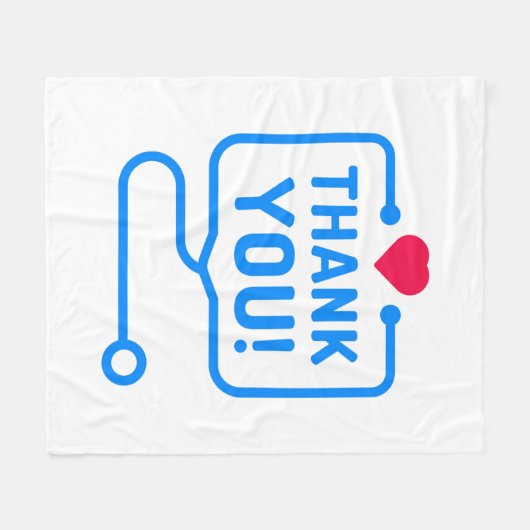 Dankeschön| Herz - Stethoskop Fleecedecke (Vorderseite (Horizontal))