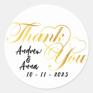 Dankeschön Herzgold Runder Aufkleber