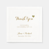 Dankeschön Hochzeitsempfang Party Serviette (Vorderseite)