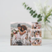 Dankeschön | Hochzeitsfotocollage Vielen Dank Postkarte (Stehend Vorderseite)