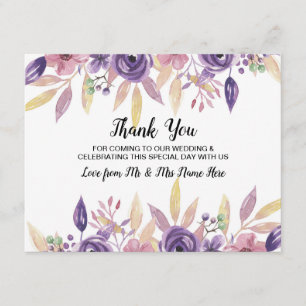 Dankeschön-Hochzeitskarte Lavendel-Blumen Einladung