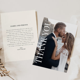 Dankeschön-Hochzeitskarte mit Foto und Nachricht Einladung