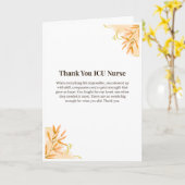 Dankeschön ICU Krankenschwester Karte (Gelbe Blume)