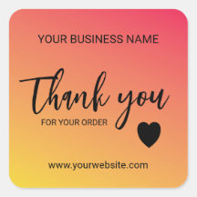 Dankeschön im Farbverlauf Pink Orange Business