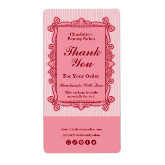 Dankeschön im rosa gestreiften Vintage-Rahmen für