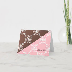 Dankeschön in Rosa und Schokoladenbraun modern Dankeskarte