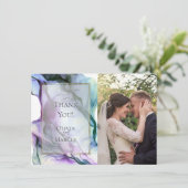 Dankeschön | Intensive Indigo Abstrakt Ink FOTOFRA Dankeskarte (Stehend Vorderseite)