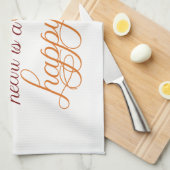 Dankeschön ist ein glücklicher Erntedank Geschirrtuch (Viertel Falte)