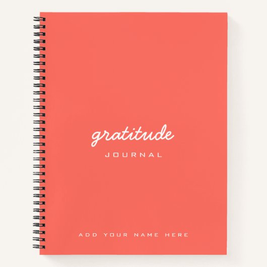 Dankeschön-Journal für den Korallenpfirsich-Ernted Notizblock (Vorderseite)