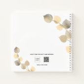 Dankeschön Journal golden eucalyptus script name Notizblock (Rückseite)