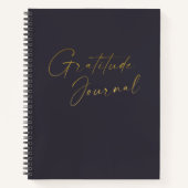 Dankeschön Journal in Indigo Blue Gold Notizblock (Vorderseite)