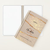 Dankeschön Journal Rose Gold in Beige Monogramm Notizblock (Innen)