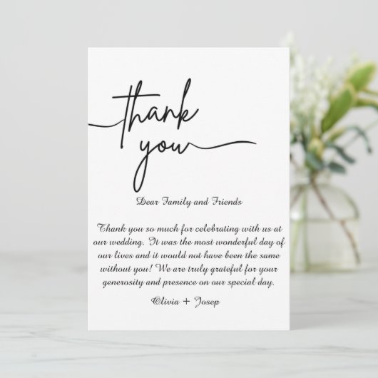 Dankeschön Karte (Stehend Vorderseite)