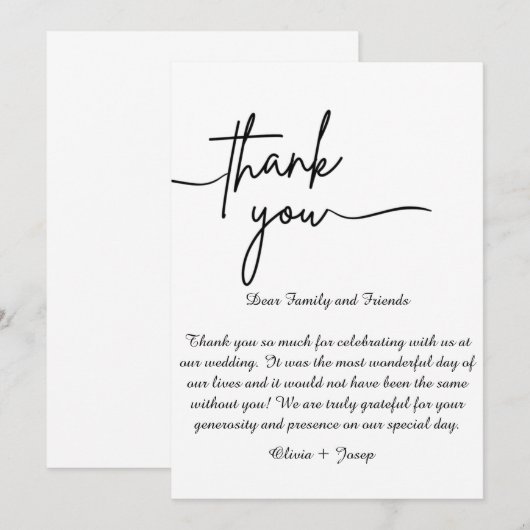 Dankeschön Karte (Vorne/Hinten)