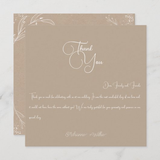 Dankeschön Karte (Vorne/Hinten)