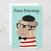 Dankeschön Karte auf Französisch - Französisch Bul (Vorne/Hinten)