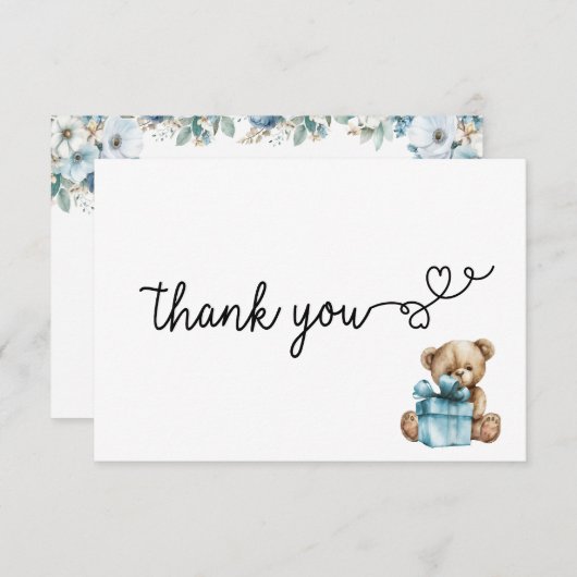 Dankeschön-Karte - Baby Baby abwarten Dankeskarte (Vorne/Hinten)