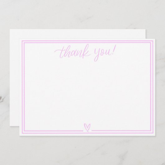 Dankeschön-Karte (Baby Pink) Dankeskarte (Vorne/Hinten)