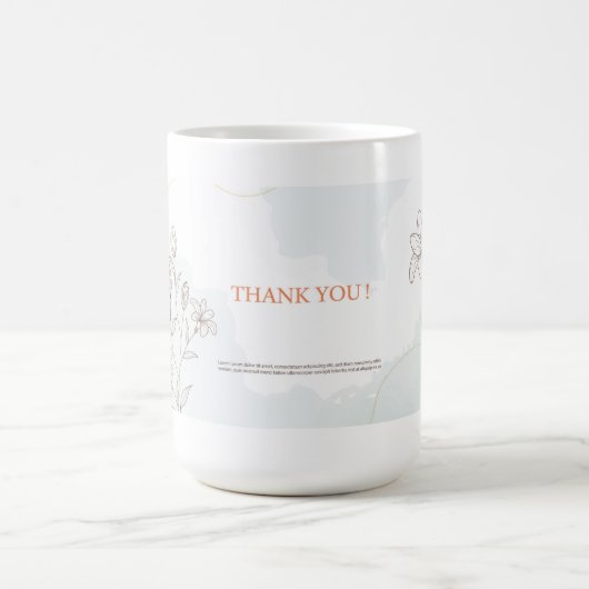 Dankeschön-Karte bei der Mockup-Tasse Kaffeetasse (Mittel)