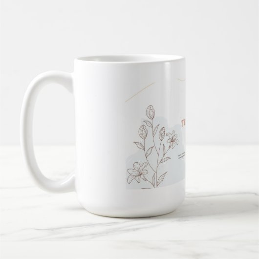 Dankeschön-Karte bei der Mockup-Tasse Kaffeetasse (Links)