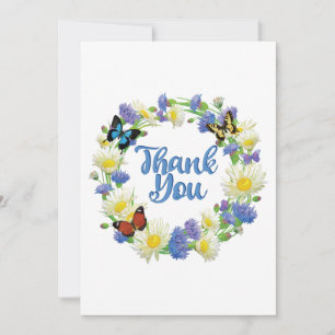 Dankeschön-Karte - Blumen Handgeschrieben Vielen D