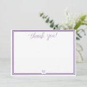 Dankeschön Karte (dunkel Lila) (Stehend Vorderseite)