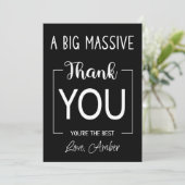 Dankeschön-Karte. Eine riesige Danksagkarte Einladung (Stehend Vorderseite)