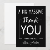 Dankeschön-Karte. Eine riesige Danksagkarte Einladung (Vorne/Hinten)