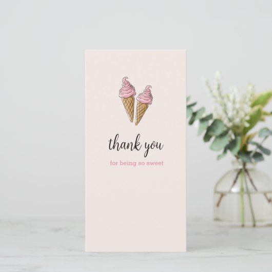 Dankeschön-Karte - Eiscreme-Party (Stehend Vorderseite)