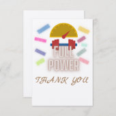 Dankeschön-Karte ( Fitness, Abs in progress, Worko Dankeskarte (Vorne/Hinten)