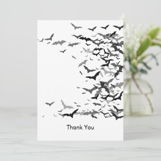 Dankeschön Karte - Fledermäuse / Blank (Stehend Vorderseite)