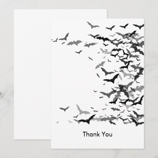 Dankeschön Karte - Fledermäuse / Blank (Vorne/Hinten)