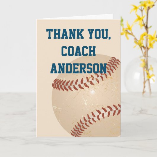 Dankeschön Karte für Baseball-Trainer (Gelbe Blume)