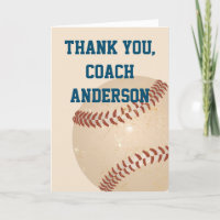 Dankeschön Karte für Baseball-Trainer