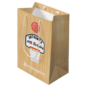 Dankeschön-Karte für Basketball-Geburtstagsfeier-G Mittlere Geschenktüte