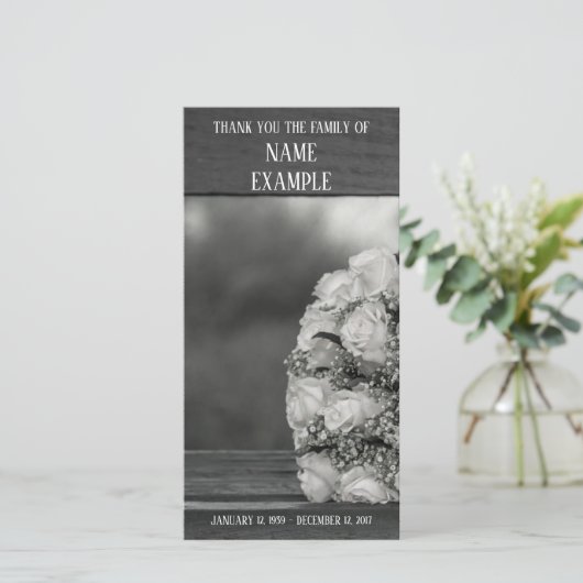 Dankeschön Karte für Beerdigung und Bereavement (Stehend Vorderseite)