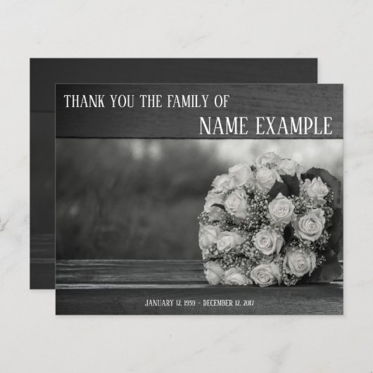 Dankeschön Karte für Beerdigung und Bereavement (Vorne/Hinten)