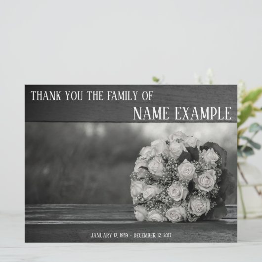 Dankeschön Karte für Beerdigung und Bereavement (Stehend Vorderseite)