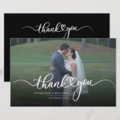 Dankeschön-Karte für das Hochzeitstil-Foto Briefpapier (Vorne/Hinten)