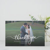 Dankeschön-Karte für das Hochzeitstil-Foto Briefpapier (Stehend Vorderseite)