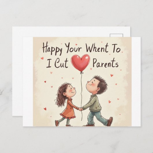 Dankeschön Karte für Eltern (Vorne/Hinten)