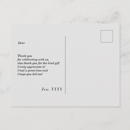 Dankeschön-Karte für Erwachsene Einladungspostkarte (Rückseite)