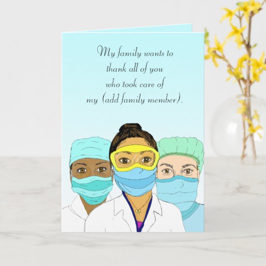 Dankeschön Karte für Gesundheitsdienstleister (Gelbe Blume)