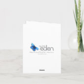 Dankeschön-Karte für Hochzeitblauer Splash-Kranz Dankeskarte (Rückseite)