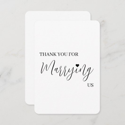 Dankeschön-Karte für Hochzeitsverkäufer - Beamter Dankeskarte (Vorne/Hinten)