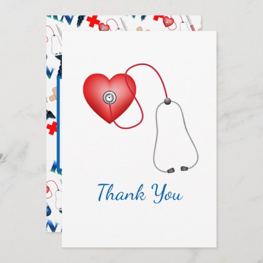 Dankeschön Karte für Krankenschwestern (Vorne/Hinten)