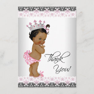 Dankeschön-Karte für Vintage-Ethno-Prinzessin-Baby Dankeskarte